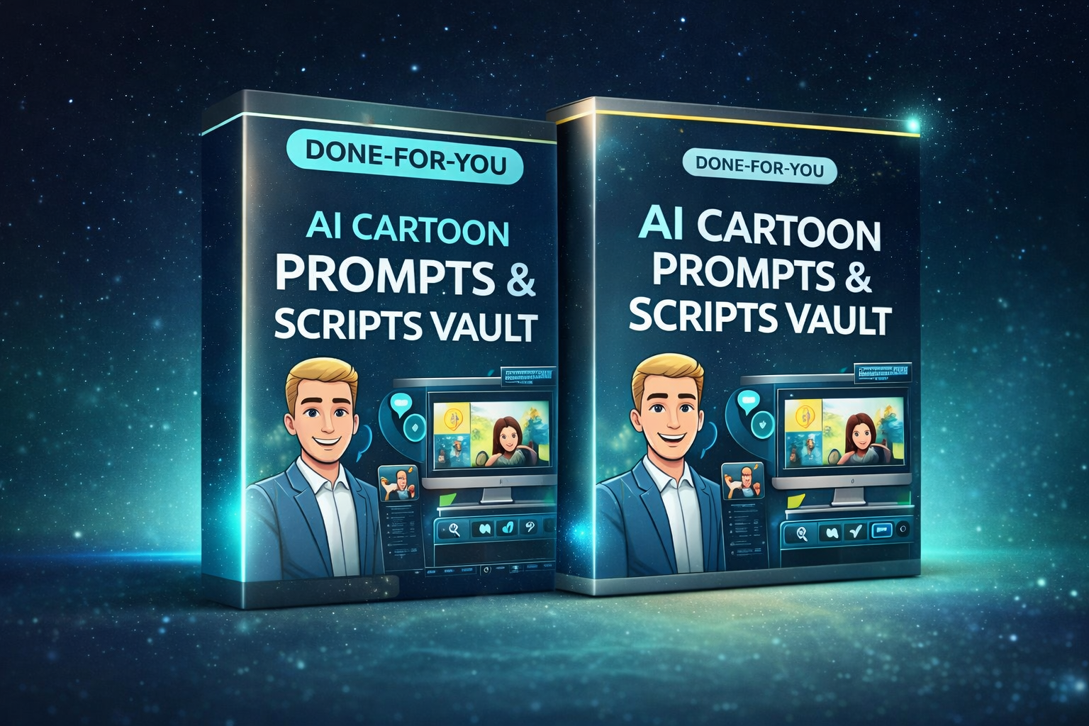 AI Cartoon Prompts Vault Mockup